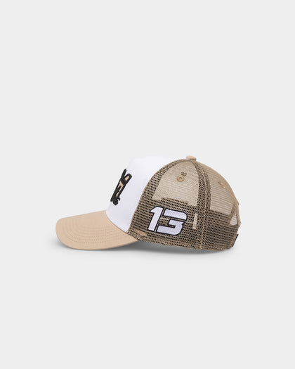 Saint Morta Moto Trucker Snapback Stone/White