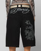 Ed Hardy Dragon Jorts Black