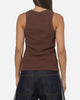 Majestic Athletic Women's Los Angeles Dodgers Rib Logo Tank Dark Chocolate