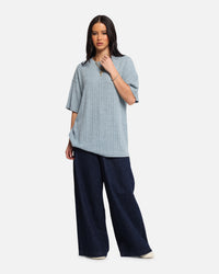 XXIII Rib Knit T-Shirt Blue Marle
