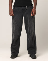 Saint Morta Onyx Panelled Amplus Jeans Black Wash
