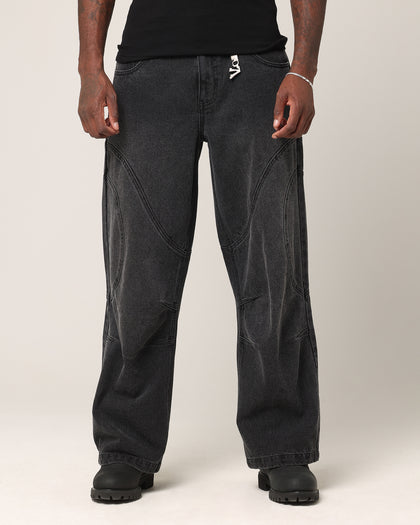 Saint Morta Onyx Panelled Amplus Jeans Black Wash
