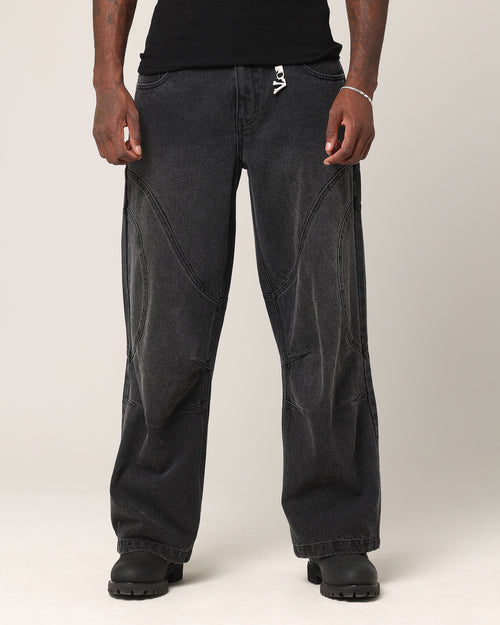 Saint Morta Onyx Panelled Amplus Jeans Black Wash