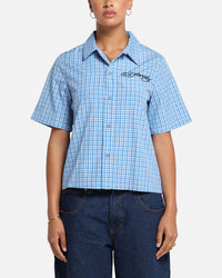 Ed Hardy Panther Button-Up Shirt Blue