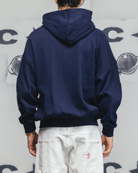 Carre Legacy Panelled Zip Hoodie Navy