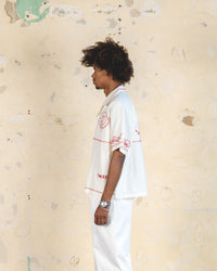 404 Frontier Embroidered Button Up Shirt Off White