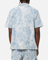 XXIII Denim Jacquard Button Up Shirt Pacific Blue