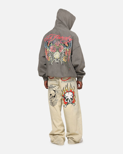 Ed Hardy Boom Hoodie Washed Charcoal
