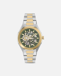 Aston Martin TKS Case Bertelli Green Dial Two-Tone Bracelet Watch Silver/Gold/Green