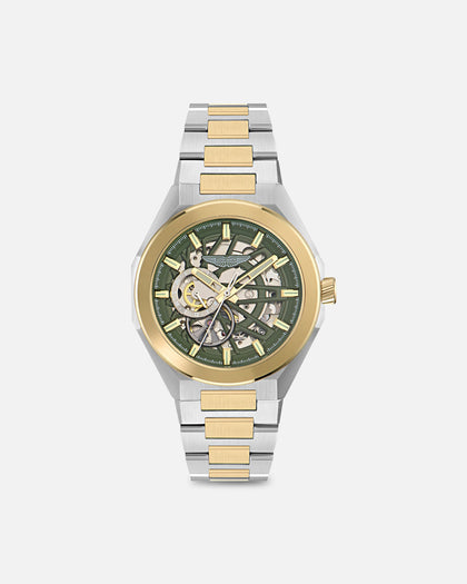 Aston Martin TKS Case Bertelli Green Dial Two-Tone Bracelet Watch Silver/Gold/Green