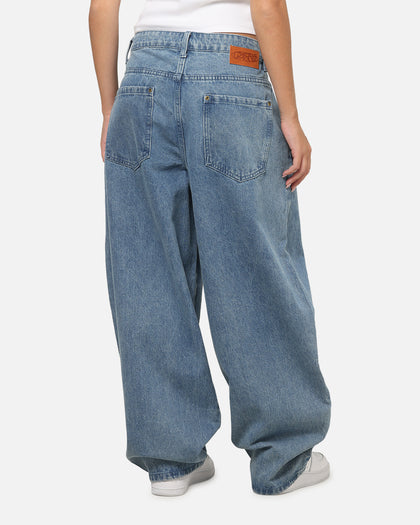 Carre Astor Pleated Jeans Mid Blue