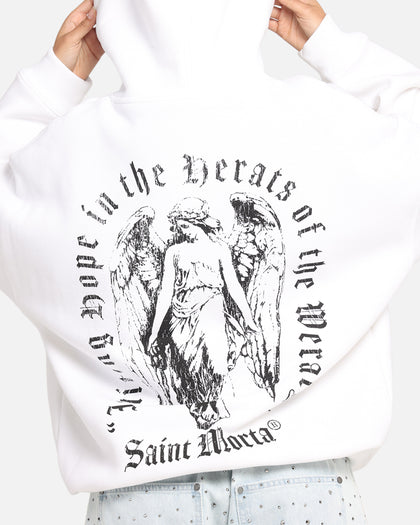Saint Morta Weiry Hearts Boxy Hoodie White