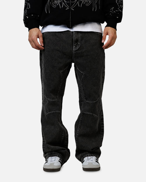 Revenge Cross Denim Pants Black