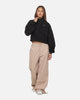 Nike Women's Studio Fleece Oversized 1/4-Zip Cropped Top Black