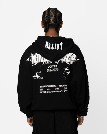 Loiter Rave Zip Hoodie Black