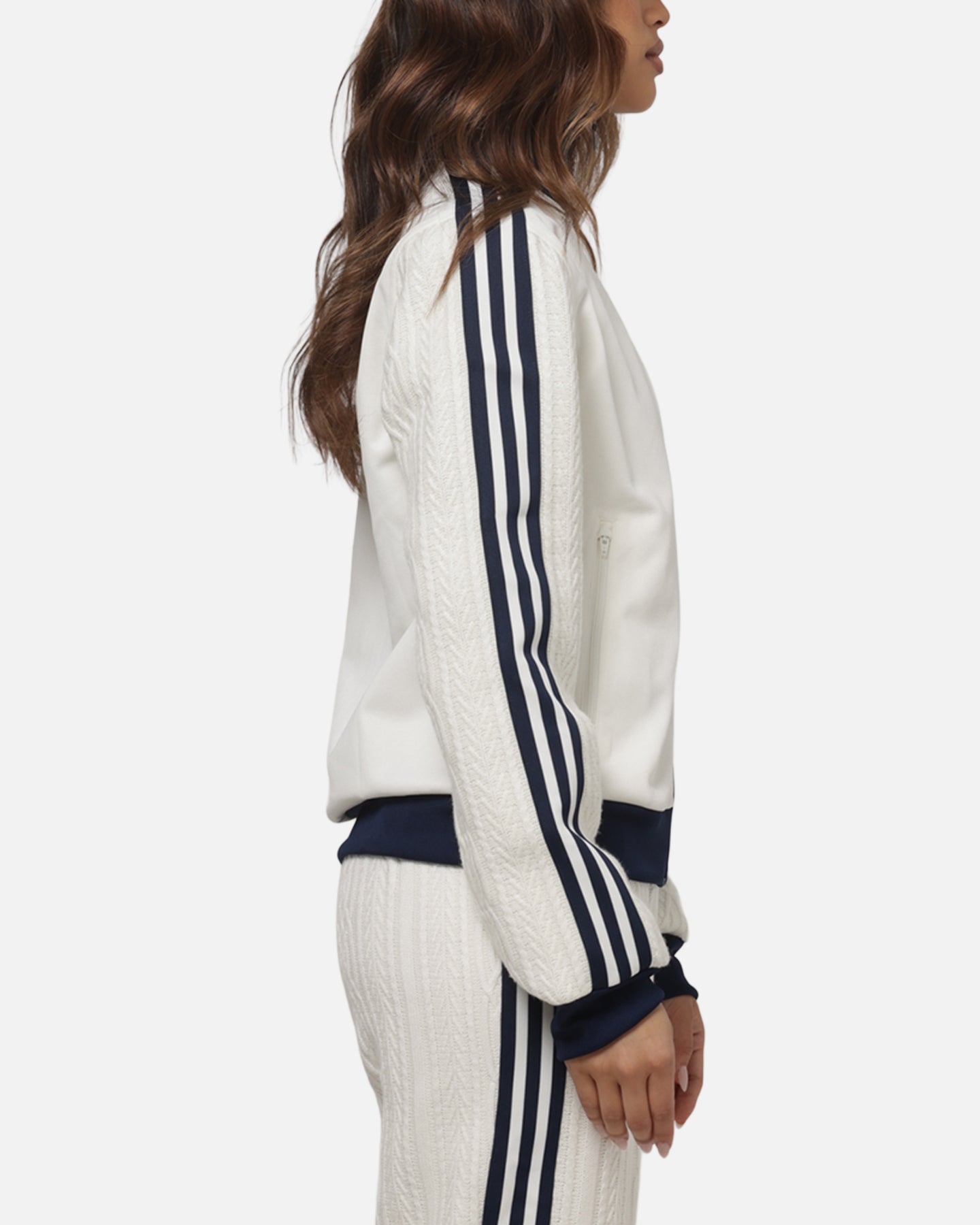 Adidas Women's Knit Classic Track Top Off White | Culture Kings NZ