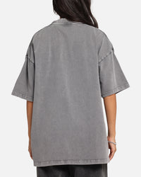 Carre Sacred Letter Mock Neck T-Shirt Washed Charcoal