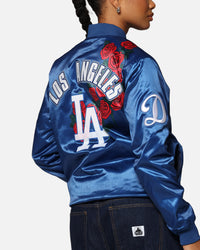 Pro Standard Los Angeles Dodgers Roses Satin Jacket Dark Blue