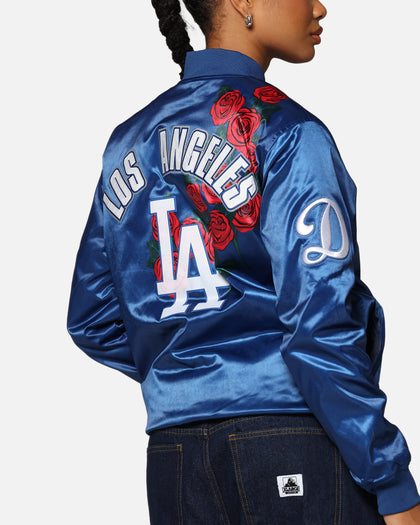 Pro Standard Los Angeles Dodgers Roses Satin Jacket Dark Blue