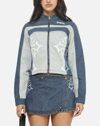 Ed Hardy Women's Crossfire Denim Jacket Mid Denim