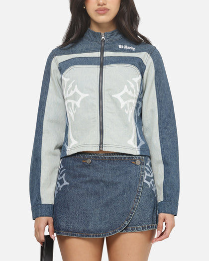 Ed Hardy Women's Crossfire Denim Jacket Mid Denim