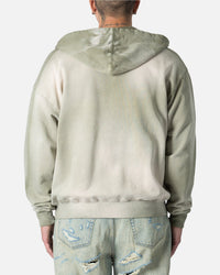 MNML Faded Basic Zip Up Hoodie Washed Olive