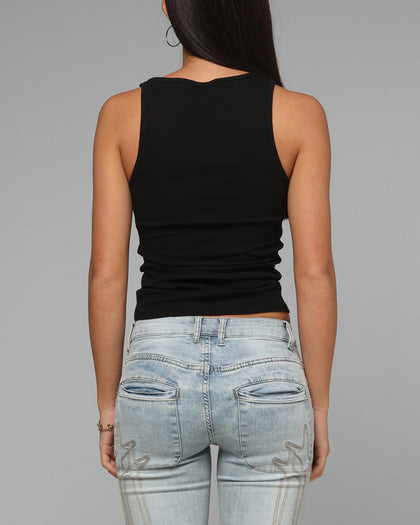 Loiter Women's Hybrid Scoop Neck Tank Black