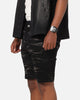 Saint Morta Dynasty Thrash V2 Denim Shorts Acid Wash Black