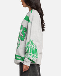 Mitchell & Ness Boston Celtics Letterform Crewneck Grey Marle/Official Team Color