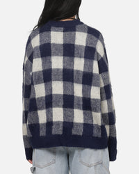Carre Ombre Knitted Jumper Navy Plaid
