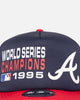 New Era Atlanta Braves 'Puff Print' Pre-Curved Golfer Trucker Snapback Navy/Scarlet