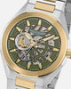 Aston Martin TKS Case Bertelli Green Dial Two-Tone Bracelet Watch Silver/Gold/Green