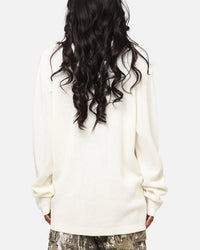 XXIII Zyair Knit Rib Long Sleeve Button Up Shirt Cream