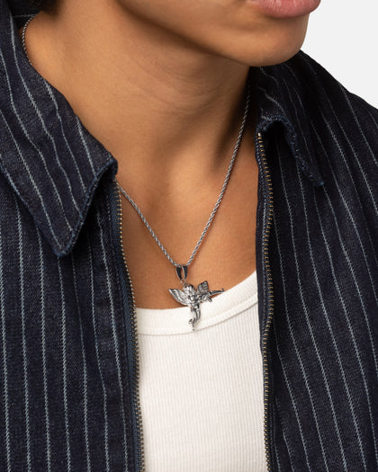 Saint Morta Cupid Pendant Chain White Gold
