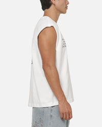 Majestic Athletic New York Yankees Blackletter Script Box Muscle T-Shirt Vintage White