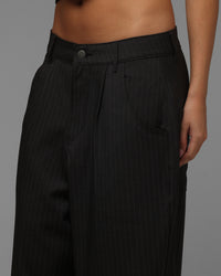 Loiter Eastern Bloc Pinstripe Trousers Black Pinstripe