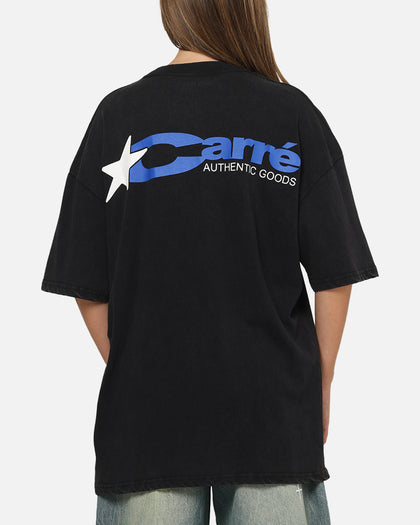 Carre Star Mark T-Shirt Black Acidwash