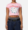 Ed Hardy Women's Blooming Baby Ringer T-Shirt Pink/Red