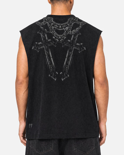 Saint Morta Renaissance Muscle T-Shirt Washed Black