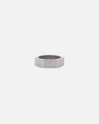 Saint Morta Hex Ring Antique Silver