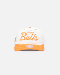 Mitchell & Ness Chicago Bulls Pastel Corduroy Snapback White Cream/Orange
