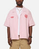 Carre Rose Pinstripe Button Up Shirt Red Stripe