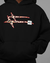 Loiter Hybrid Premium Hoodie Black/Leopard