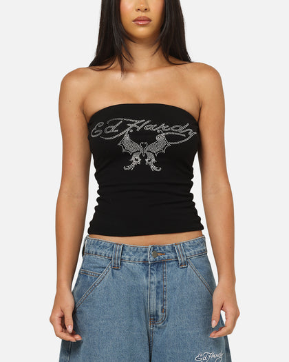 Ed Hardy Women's Butterfly Boob Tube Black