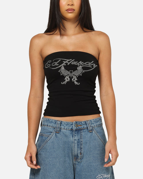 Ed Hardy Women's Butterfly Boob Tube Black