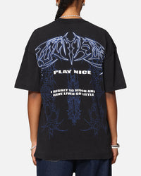 Loiter Dog Pound Vintage T-Shirt Black Acidwash