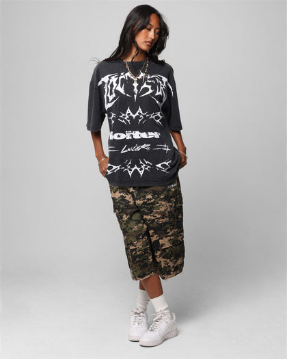 Loiter Metal Stacked Vintage T-Shirt Vintage Black