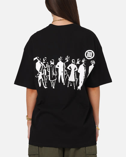 S Double People Stripe T-Shirt Black