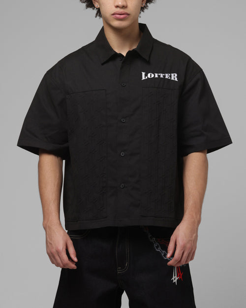 Loiter Work Wear Button Up Shirt Black
