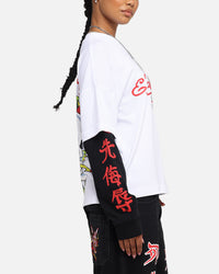 Ed Hardy Skull Layered Long Sleeve T-Shirt White